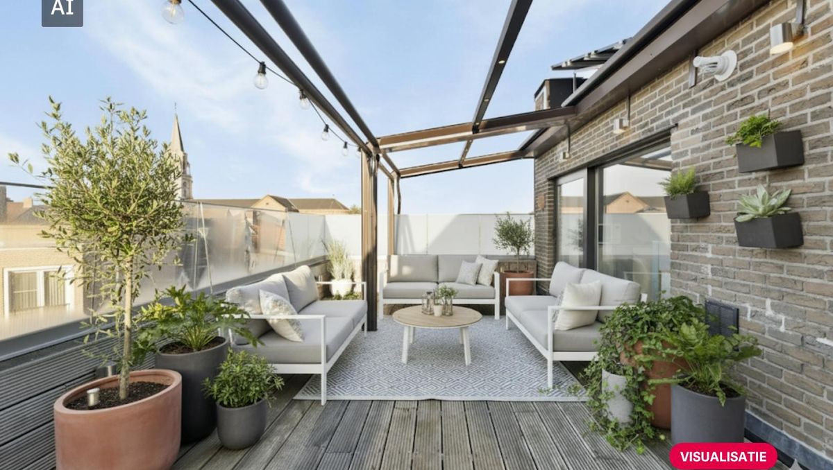 Rooftop studio (47m²) with 2 terraces for sale in Roeselare.