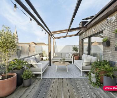 Rooftop studio (47m²) with 2 terraces for sale in Roeselare.