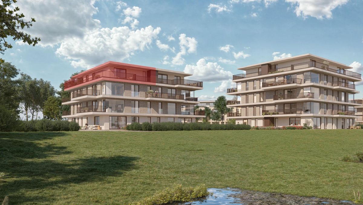 Penthouse met royaal terras en 3 slaapkamers te Loppem