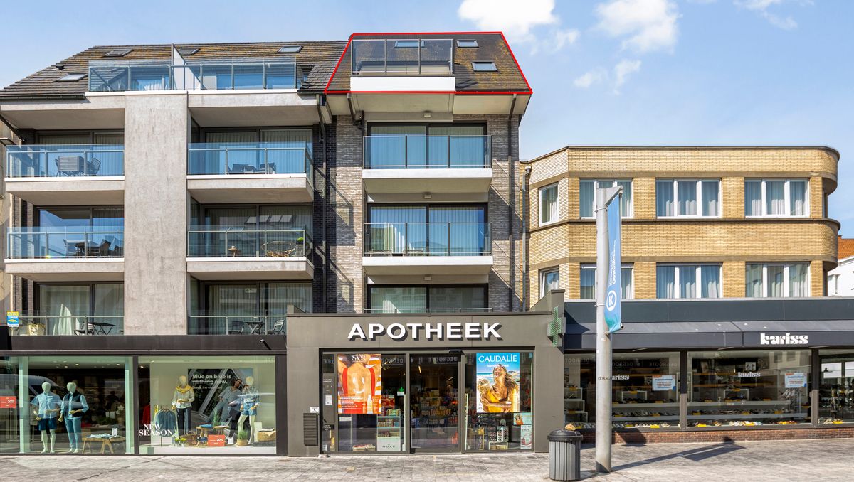 Penthouse met ruime terrassen in het centrum van Koksijde