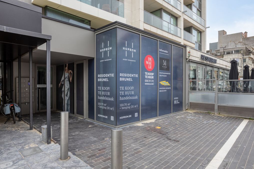 Nieuwbouw casco handelsruimte op topligging te Oostduinkerke