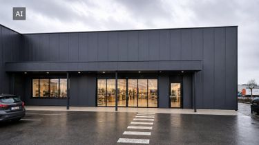 Ruim handelspand (875 m²) te huur aan Zelebaan te Lokeren