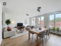 Recent volledig gerenoveerde 2-slaapkamer appartement te huur in centrum Brugge.