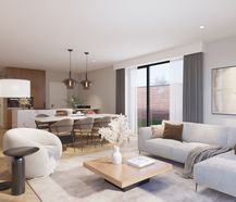 Nouveau projet de construction à Genk avec 3 maisons et 5 appartements